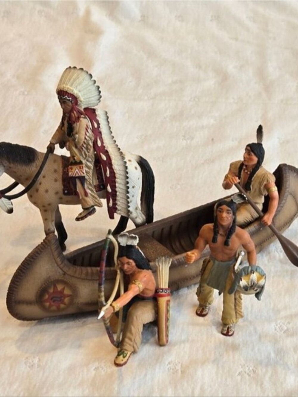 Schleich Wild West Action Figure Playset Standing Sioux, Canoe, Horse PRICE FIRM